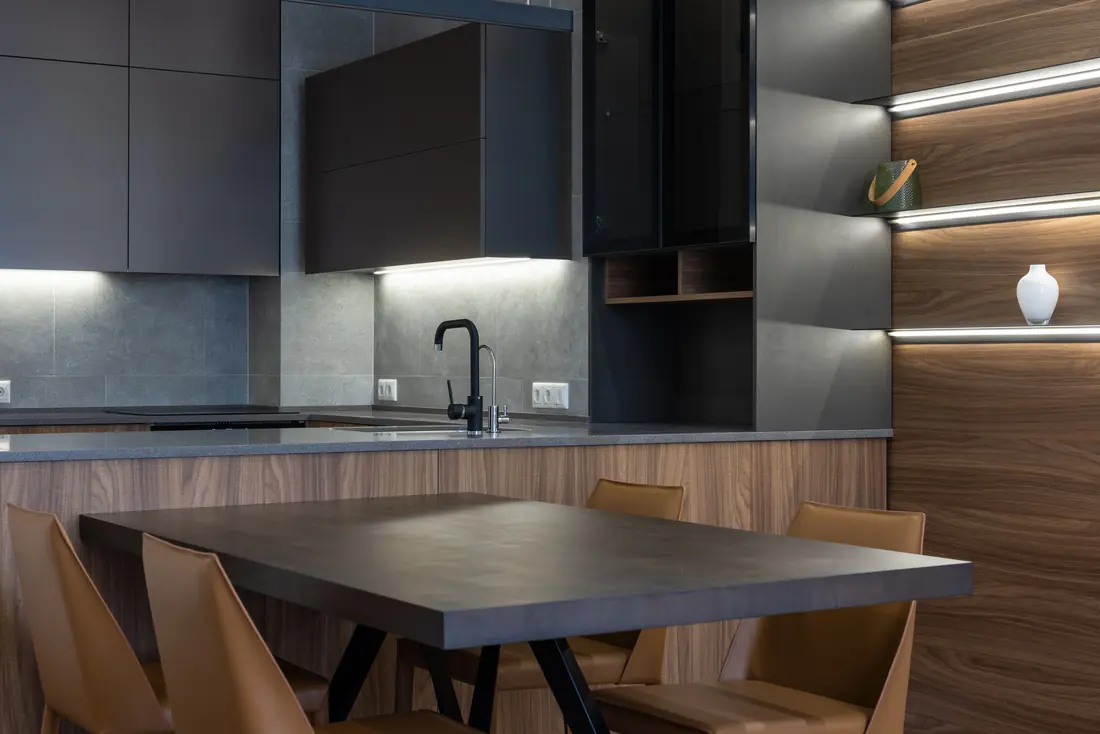 Custom Dining Room Built-In Buffets & China Cabinets construction detail, Milwaukee WI