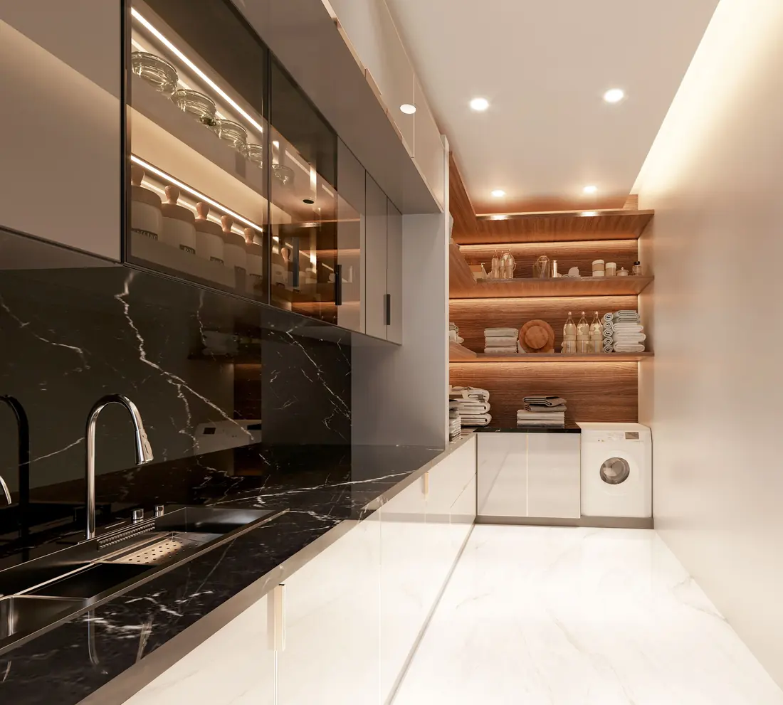 Custom Laundry Room Cabinets construction detail, Milwaukee WI